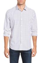 Men's Mizzen+main Moore Slim Fit Plaid Performance Sport Shirt, Size - Blue