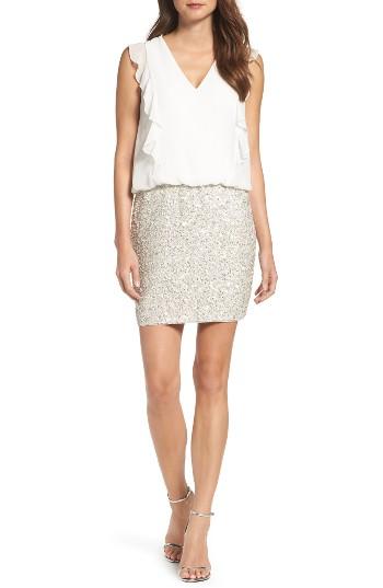 Women's Aidan By Aidan Mattox Blouson Dress - Metallic