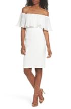 Women's Vince Camuto Pleat Ruffle Off The Shoulder Dress - Ivory