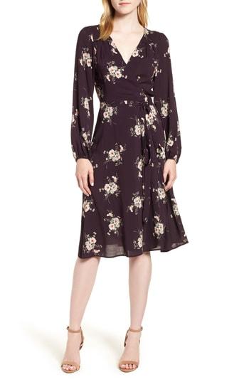 Women's Velvet By Graham & Spencer Floral Wrap Dress - Purple