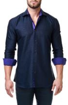 Men's Maceoo Purple Matrix Contemporary Fit Sport Shirt