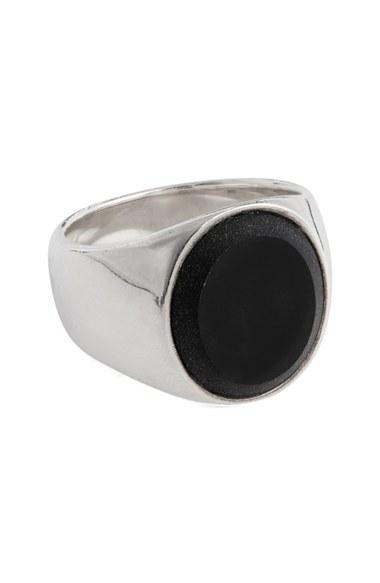 Women's Tom Wood Black Onyx Oval Signet Ring