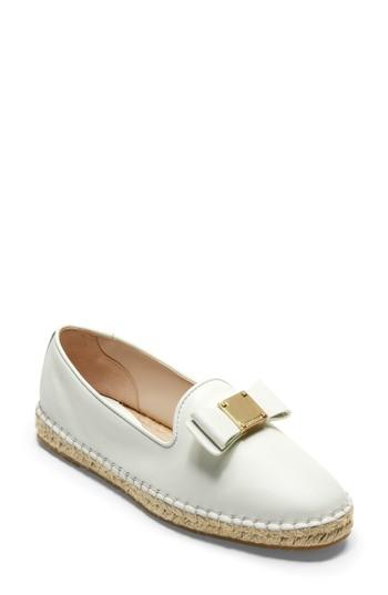 Women's Cole Haan Tali Bow Espadrille Flat B - White