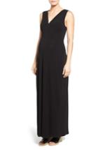 Women's Leota 'isabella' V-neck Maternity Maxi Dress - Black