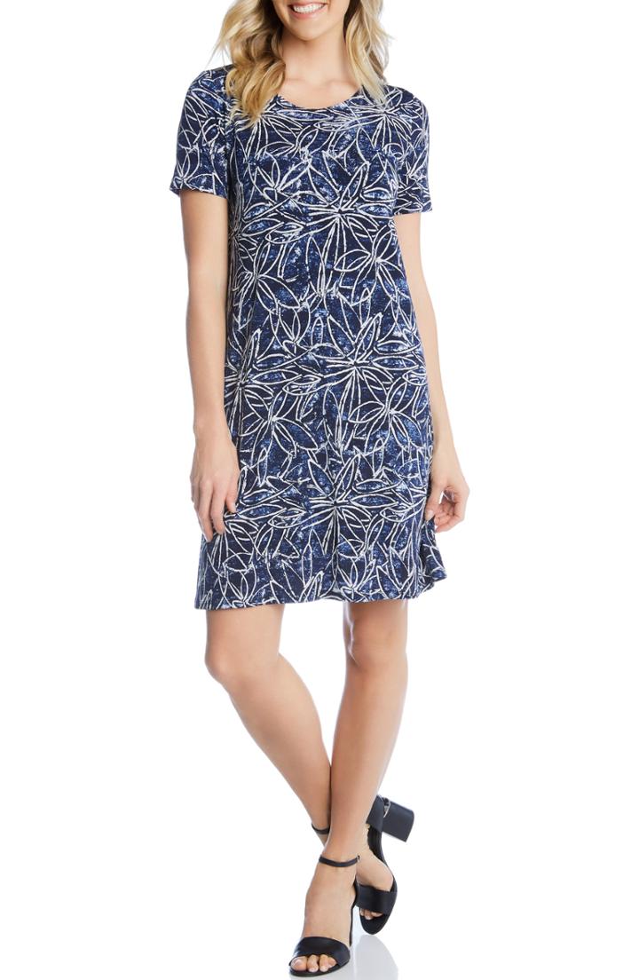 Women's Karen Kane Floral Print Shift Dress - Blue