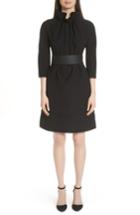 Women's Emporio Armani Belted Ruffle Neck Dress Us / 40 It - Black