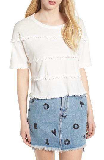 Women's Current/elliott The Claudia Ruffle Tee - White