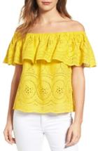Women's Cupcakes And Cashmere Davy Off The Shoulder Eyelet Top