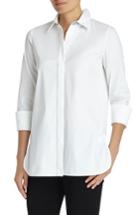 Women's Lafayette 148 New York Augusta Stretch Cotton Shirt - White