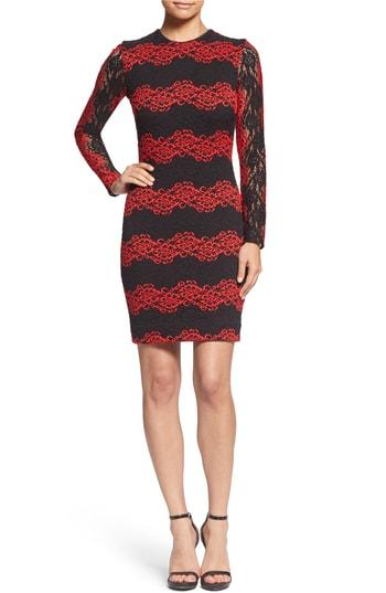 Women's Dress The Population Morgan Lace Body-con Dress - Black