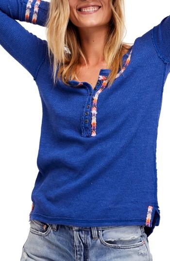 Women's Free People Rainbow Thermal Tee - Blue