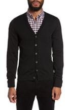 Men's Boss Mardon Slim Fit Wool Button Cardigan, Size - Black