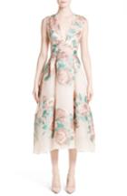 Women's Lela Rose Floral Jacquard Fil Coupe Dress
