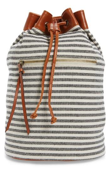 Sole Society Maisee Stripe Fabric Backpack - Black