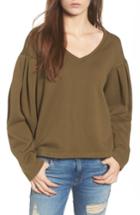 Women's Bp. Pleat Sleeve Sweater, Size - Green