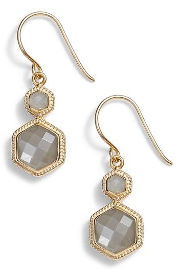 Women's Anna Beck Grey Moonstone Double Drop Earrings