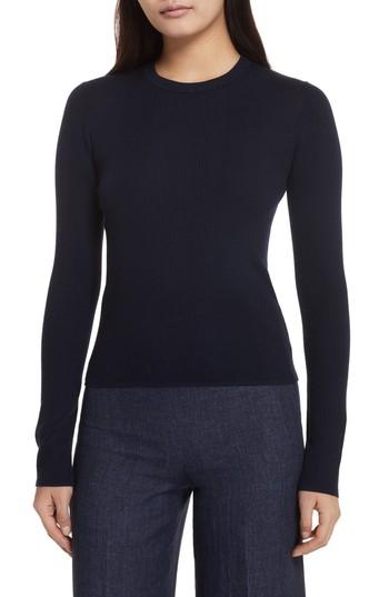 Women's Theory Merino Wool Blend Sweater - Blue