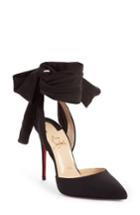 Women's Christian Louboutin Douce Du Desert Ankle Tie Pump .5us / 36.5eu - Black