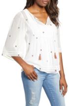 Women's Lucky Brand Embroidered Peasant Blouse - White