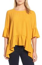 Women's Gibson Ruffled Handkerchief Hem Top - Orange