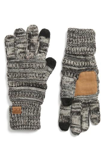 Women's Cc Knit Tech Gloves, Size - Black
