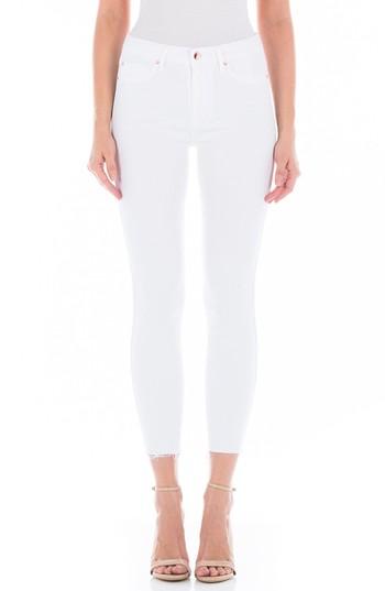 Women's Fidelity Denim Gwen Raw Hem Crop Skinny Jeans - White