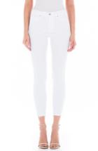 Women's Fidelity Denim Gwen Raw Hem Crop Skinny Jeans - White