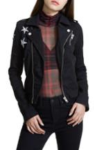 Women's Afrm Ashlyn Denim Moto Jacket - Black