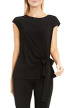 Women's Vince Camuto Mixed Media Tie Front Blouse - Black