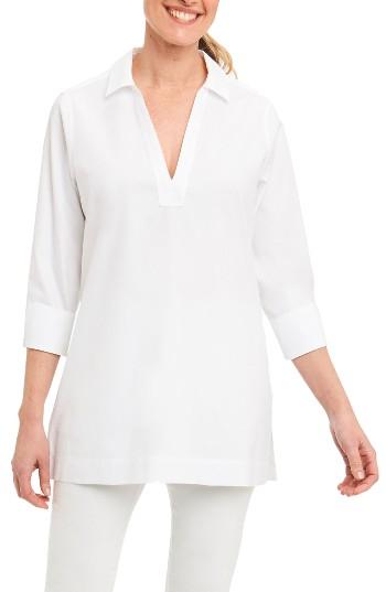Women's Foxcroft Nora Non-iron Cotton Tunic - White