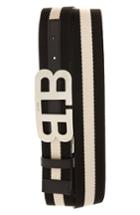 Men's Bally Mirror Buckle Reversible Belt - Black/ Beige