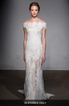 Women's Anna Maier Couture 'gabrielle' Off-the-shoulder Corded Lace Gown