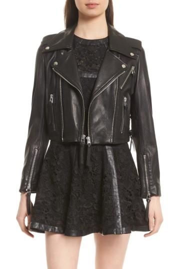 Women's The Kooples Lace-up Lambskin Leather Jacket