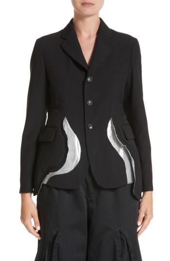 Women's Comme Des Garcons Flap Detail Jacket - Black