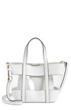 Emperia Clear Panel Mini Faux Leather Tote - White