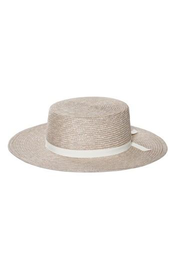 Women's Bijou Van Ness The Highland Straw Boater Hat - Metallic