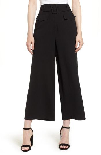 Women's Leith Wide Leg Ankle Pants, Size - Black