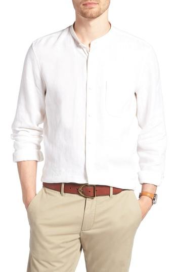 Men's 1901 Band Collar Linen Sport Shirt - White