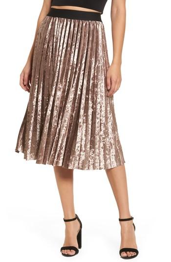 Women's Moon River Pleated Velvet Skirt