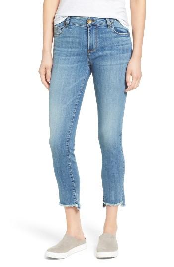 Women's Kut From The Kloth Reese Frayed Straight Leg Ankle Jeans