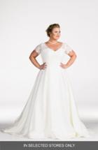 Women's Olia Zavozina Elizabeth Beaded Lace Bodice A-line Gown, Size - Ivory