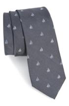 Men's Nordstrom Men's Shop Sailboat Silk Skinny Tie, Size - Black