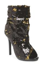 Women's Lauren Lorraine Marlow Sequin Slouch Bootie .5 M - Black