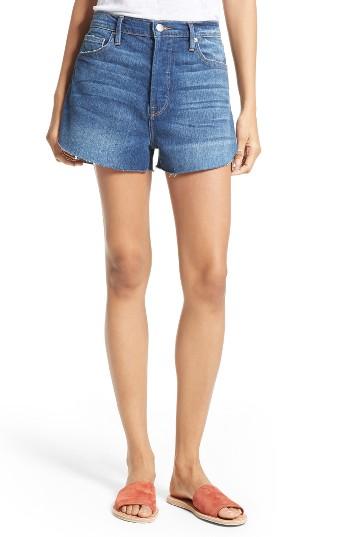 Women's Frame Le Original Tulip High Waist Shorts - Blue