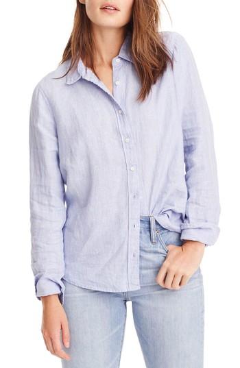 Women's J.crew Slim Perfect Cross Dyed Irish Linen Shirt