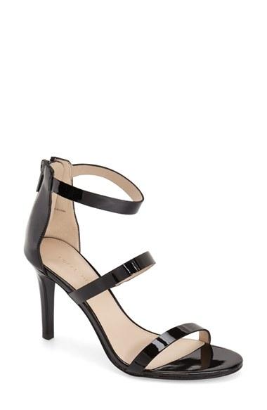 Women's Pelle Moda 'dalia' Three Strap Sandal .5 M - Black