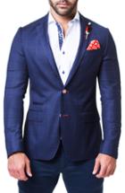 Men's Maceoo Descartes Paint Blazer (l) - Blue