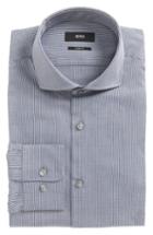 Men's Boss Mark Sharp Fit Geometric Dress Shirt L - Grey