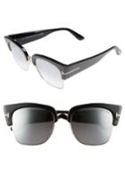 Women's Tom Ford Dakota 55mm Gradient Square Sunglasses - Shiny Black/ Smoke