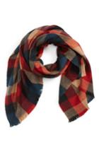 Women's Bp. Checkered Oblong Scarf, Size - Red